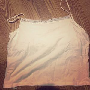 White tank Ann Taylor built in bra sz XL